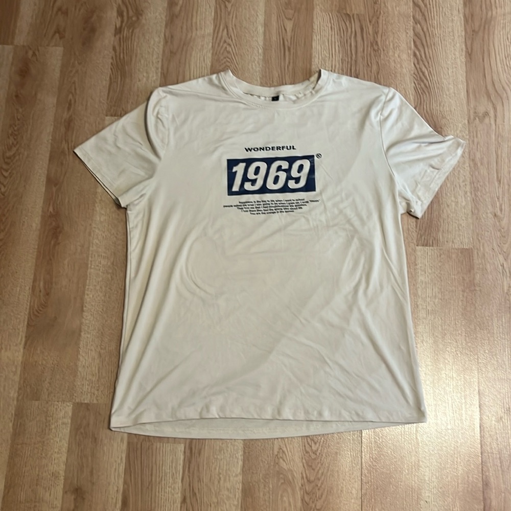 Large T-shirt. Brand unknown.
